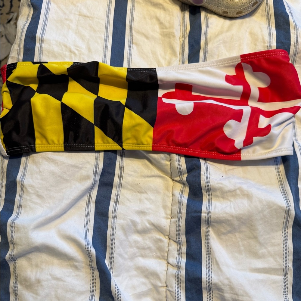 Maryland Flag Patterned bathing suit top